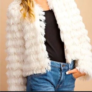 Elegant Cream Fringe Jacket